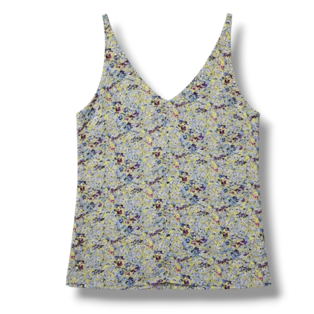 CaBi women's yellow multicolor floral lined tank top  - xs